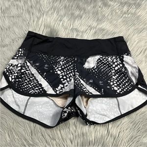 Lululemon Speed Shorts Lined Static Mist Black Size 4